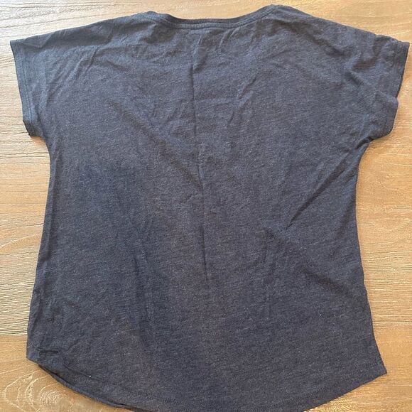 Ok but first champagne soft tee t-shirt- blue - bridal party - wide neck- medium - Picture 2 of 4